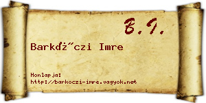 Barkóczi Imre névjegykártya