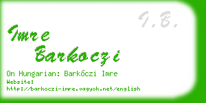 imre barkoczi business card